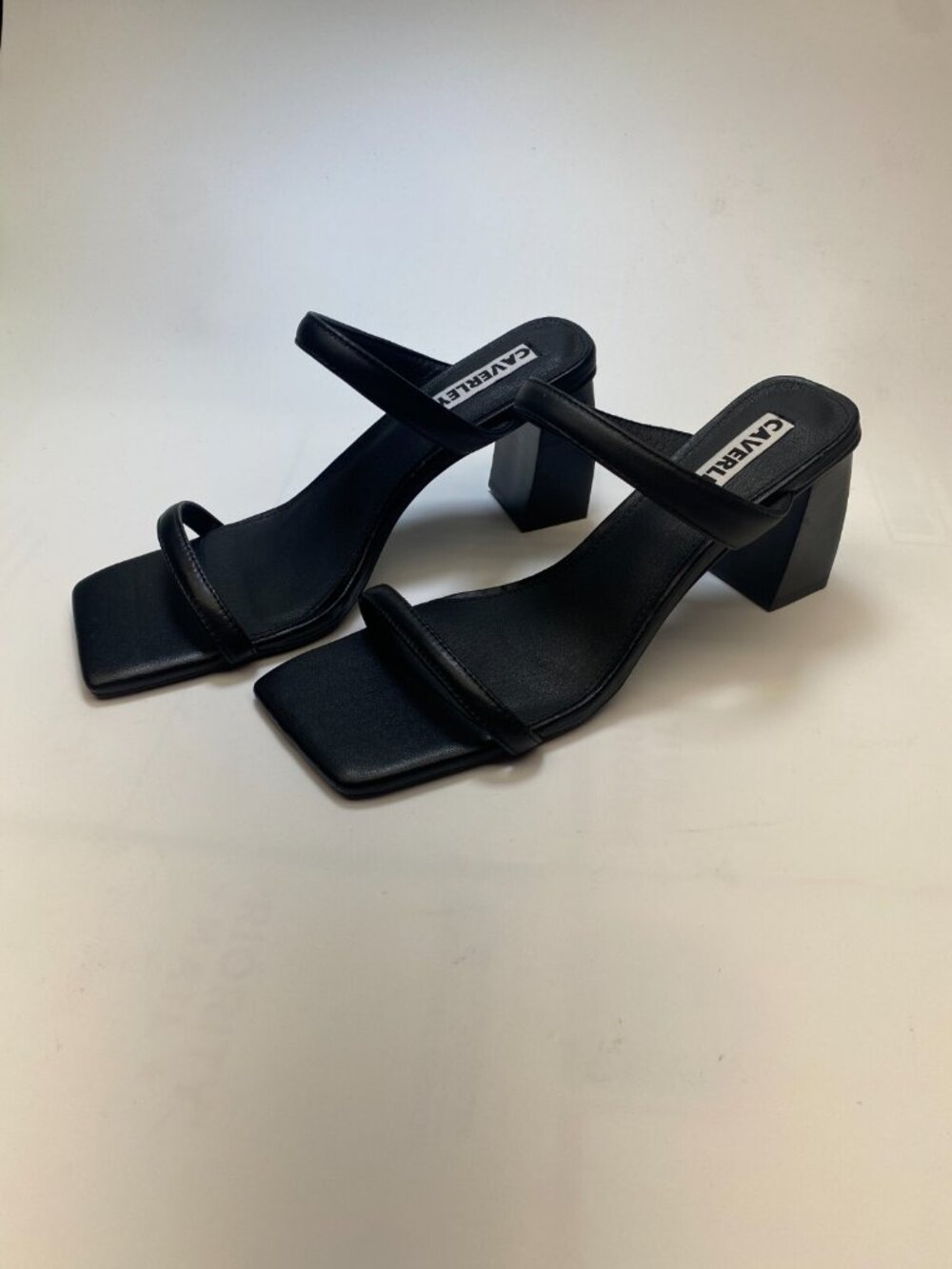 Caverley Womens Sandy Mule Ii In Black Double Strap Heel Sandal Sz 11